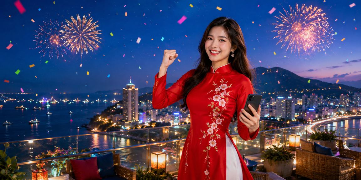 Không khí giải trí tại Vũng Tàu với hình ảnh áo dài truyền thống Việt Nam